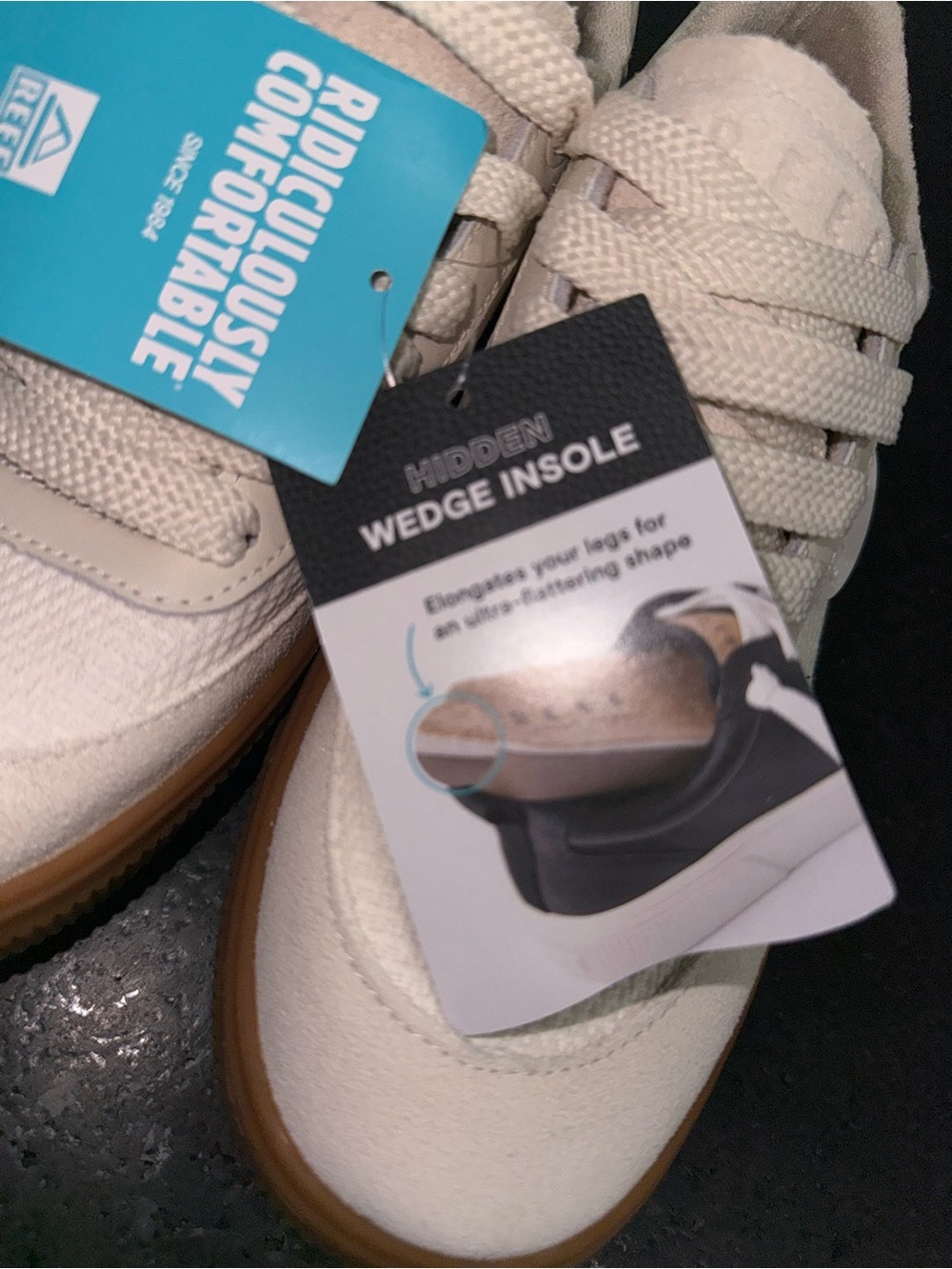 NEW REEF Lay Day Seas Leather Sneakers VINTAGE WHITE CREAM GENUINE LEATHER SZ 9 - Picture 11 of 15